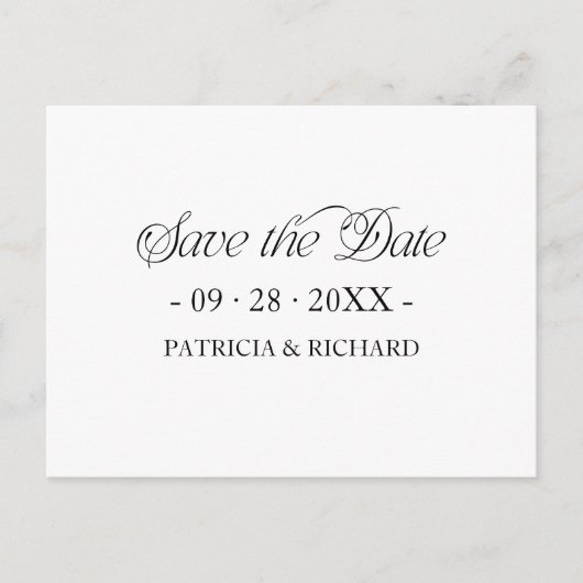 Carte Postale Simple Minimalist Typography Save the Date (Devant)
