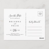 Carte Postale Simple minimaliste horizontal Enregistrer la date (Dos)