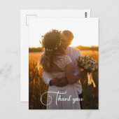 Carte Postale Simple minimaliste Merci photo Mariage (Devant / Derrière)