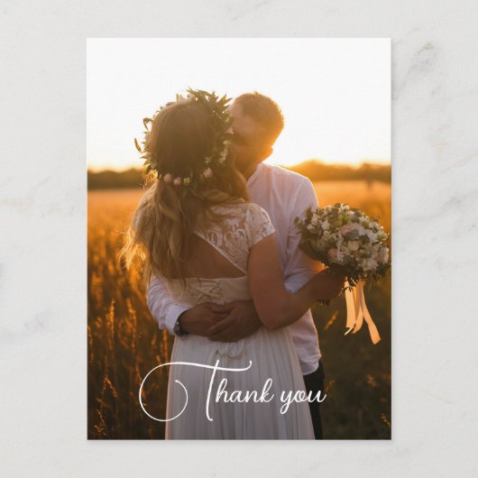 Carte Postale Simple minimaliste Merci photo Mariage (Devant)