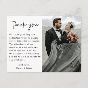 Carte Postale Simple Minimaliste Personnalisé Photo Mariage Merc