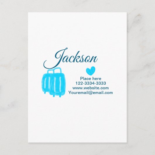 Carte Postale Simple minimum ajouter votre nom texte place ville (Devant)