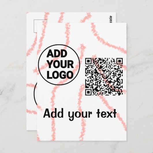 Carte Postale Simple minimum q r code ajouter le logo code d'ana (Devant / Derrière)