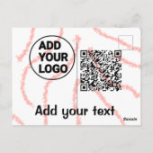 Carte Postale Simple minimum q r code ajouter le logo code d'ana (Dos)