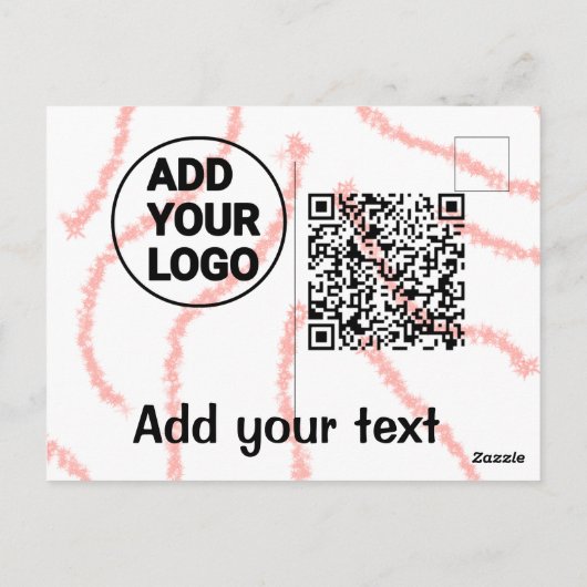 Carte Postale Simple minimum q r code ajouter le logo code d'ana (Dos)