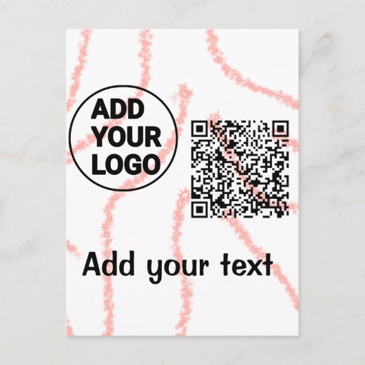 Carte Postale Simple minimum q r code ajouter le logo code d'ana (Devant)