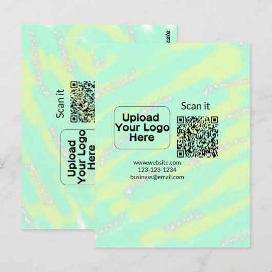 Carte Postale Simple minimum q r code ajouter logo code d'analys (Devant / Derrière)