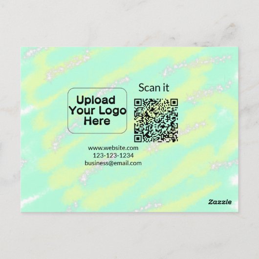 Carte Postale Simple minimum q r code ajouter logo code d'analys (Dos)