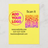 Carte Postale Simple minimum q r code ajouter logo code d'analys (Devant)