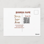 Carte Postale Simple minimum q r code ajouter logo code d'analys (Dos)