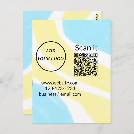 Carte Postale Simple minimum q r code ajouter logo code d'analys (Devant / Derrière)