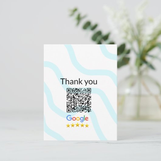 Carte Postale Simple minimum q r code ajouter logo code d'analys (Debout devant)