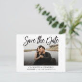 Carte Postale Simple Modern Black & White Photo Enregistrer La D (Debout devant)