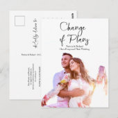 Carte Postale Simple Modern Changement De Plans Mariage Reporté (Devant / Derrière)