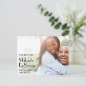 Carte Postale Simple Modern Minimal Photo Enregistrer le Mariage (Debout devant)