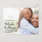 Carte Postale Simple Modern Minimal Photo Enregistrer le Mariage (Devant)