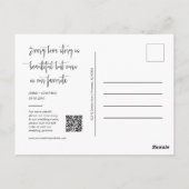 Carte Postale Simple Modern Minimal Photo QR Code Enregistrer La (Dos)