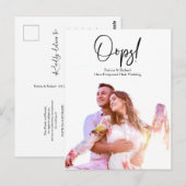 Carte Postale Simple Modern Oups Annonce de report de mariage (Devant / Derrière)