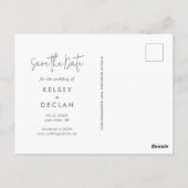 Carte Postale Simple Modern Script photo mariage Enregistrer la  (Dos)