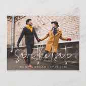 Carte Postale Simple Modern Script photo mariage Enregistrer la  (Devant)