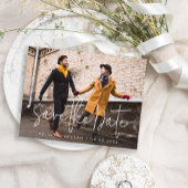 Carte Postale Simple Modern Script photo mariage Enregistrer la