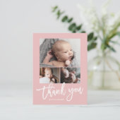 Carte Postale Simple Moderne 3 Photo Collage Bébé Photo Merci (Debout devant)