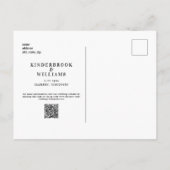 Carte Postale Simple Moderne B/N Monogramme Code QR Enregistrer (Dos)