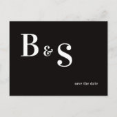 Carte Postale Simple Moderne B/N Monogramme Code QR Enregistrer (Devant)