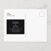 Carte Postale Simple Moderne B/N Monogramme Enregistrer la Date  (Dos)