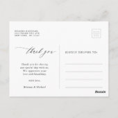 Carte Postale Simple moderne Calligraphie Mariage Merci photo (Dos)