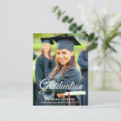 Carte Postale Simple Moderne Calligraphie Photo Graduation (Debout devant)