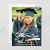 Carte Postale Simple Moderne Calligraphie Photo Graduation (Devant / Derrière)