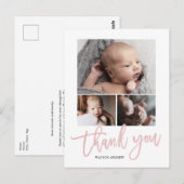 Carte Postale Simple Moderne Collage De 3 Photos Bébé Photo Merc (Devant / Derrière)