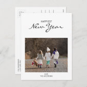 Carte Postale simple moderne de bonne année photo (Devant / Derrière)