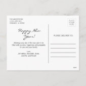 Carte Postale simple moderne de bonne année photo (Dos)
