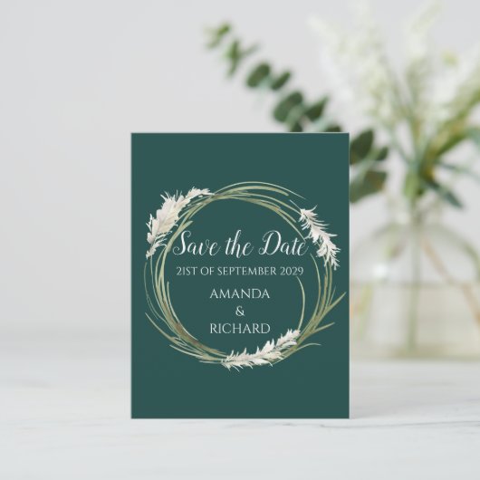 Carte Postale Simple moderne Elegant Emerald Green Enregistrer l (Debout devant)