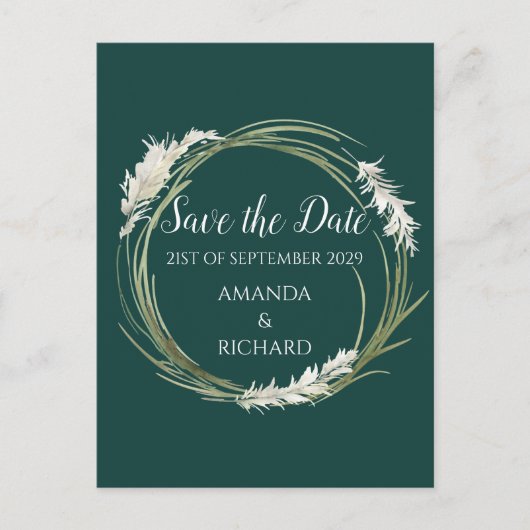 Carte Postale Simple moderne Elegant Emerald Green Enregistrer l (Devant)