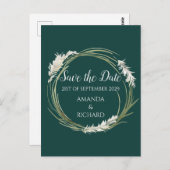 Carte Postale Simple Moderne Élégant Émeraude Vert Enregistrer l (Devant / Derrière)