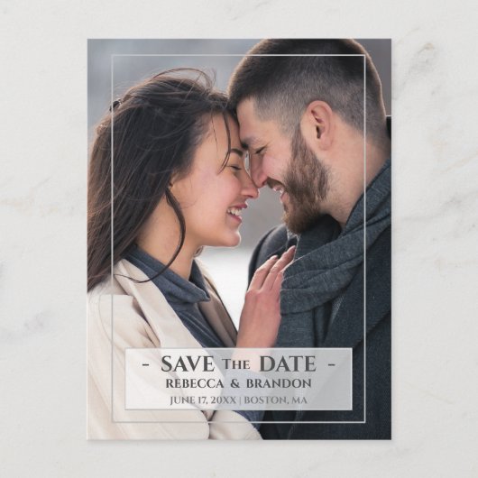 Carte Postale Simple, moderne et élégant | Réservez la date (Devant)