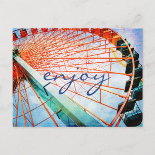 Carte Postale Simple moderne Ferris Wheel Photo Profitez de Call