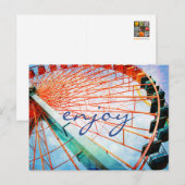 Carte Postale Simple moderne Ferris Wheel Photo Profitez de Call (Devant / Derrière)