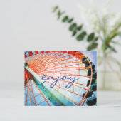 Carte Postale Simple moderne Ferris Wheel Photo Profitez de Call (Debout devant)