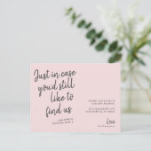 Carte Postale Simple moderne Funny Pink Moving Faire-part (Debout devant)