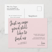 Carte Postale Simple moderne Funny Pink Moving Faire-part (Devant / Derrière)