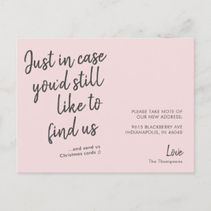 Carte Postale Simple moderne Funny Pink Moving Faire-part