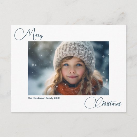 Carte Postale Simple moderne Joyeux Noël 1 Photo (Devant)