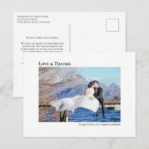Carte Postale Simple Moderne Mariage Minimaliste Photo Amour Mer