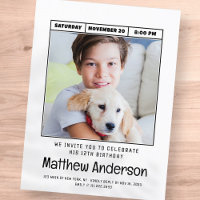 Simple Moderne Minimaliste Photo Fête d'Anniversai