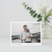 Carte Postale Simple moderne Photo Bourgogne Merci Mariage (Debout devant)