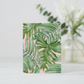 Carte Postale Simple moderne Pink Palm Leaf Tropical Floral (Debout devant)